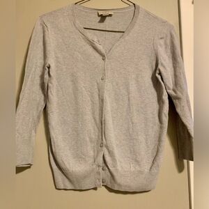 Loft outlet, gray cardigan, 3/4 sleeves, size small